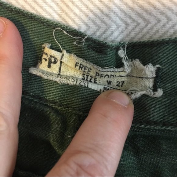 SOLD!! Free People Green Denim Jean Shorts - Picture 8 of 8